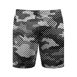Шорты спортивные мужские Черный камуфляж, цвет: 3D-принт