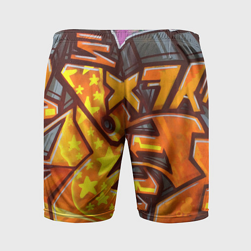 Мужские спортивные шорты Orange Graffiti / 3D-принт – фото 2