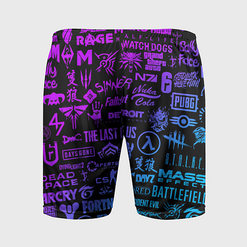 Мужские спортивные шорты Неоновые лого игр / 3D-принт – фото 2