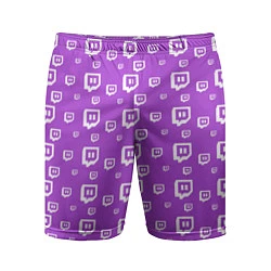 Шорты спортивные мужские Twitch: Violet Pattern, цвет: 3D-принт