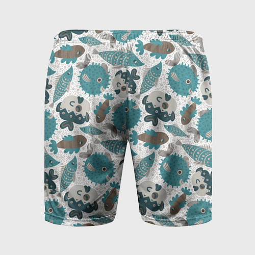 Мужские спортивные шорты Экзотическая рыба морей / 3D-принт – фото 2