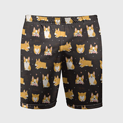 Мужские спортивные шорты Вельш корги бемброк - забавные щенки паттерн