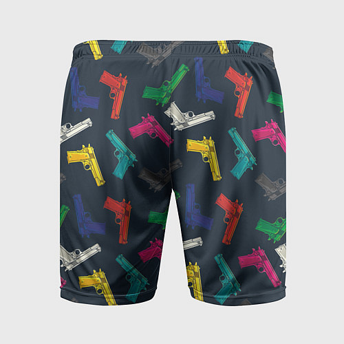 Мужские спортивные шорты Разноцветные пистолеты / 3D-принт – фото 2