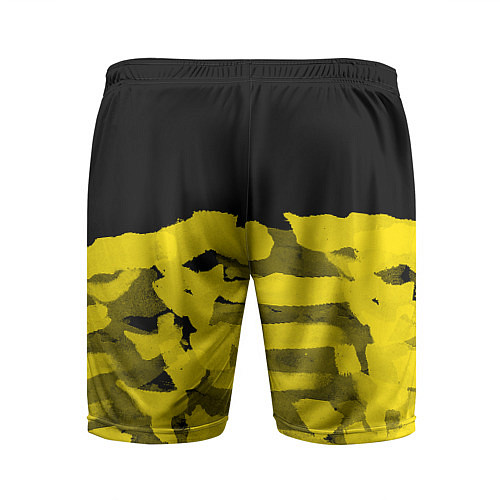 Мужские спортивные шорты Cyberpunk 2077: Black & Yellow / 3D-принт – фото 2
