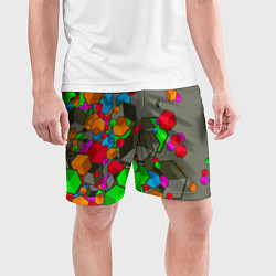 Шорты спортивные мужские Кубики, цвет: 3D-принт — фото 2