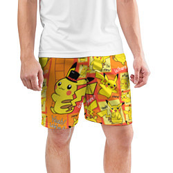 Шорты спортивные мужские Pikachu, цвет: 3D-принт — фото 2