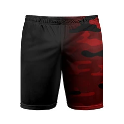 Шорты спортивные мужские RED BLACK MILITARY CAMO, цвет: 3D-принт