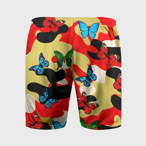 Мужские спортивные шорты Камуфляжные бабочки / 3D-принт – фото 2