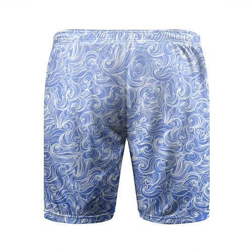 Мужские спортивные шорты Волны на голубом фоне / 3D-принт – фото 2