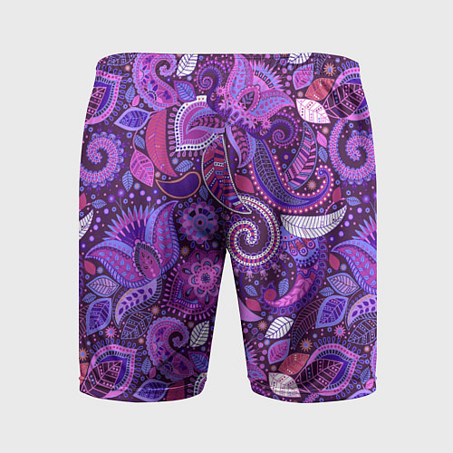 Мужские спортивные шорты Фиолетовый этнический дудлинг / 3D-принт – фото 2