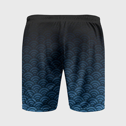 Мужские спортивные шорты Узор круги темный синий / 3D-принт – фото 2