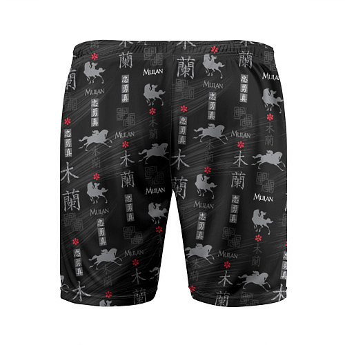 Мужские спортивные шорты Mulan Black Pattern / 3D-принт – фото 2
