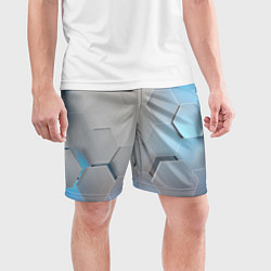 Шорты спортивные мужские 3D соты, цвет: 3D-принт — фото 2