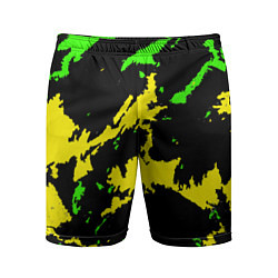 Шорты спортивные мужские Желто-зеленый, цвет: 3D-принт