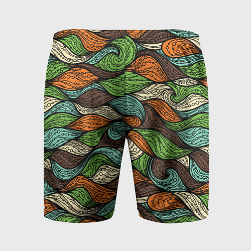 Мужские спортивные шорты Абстрактные волны / 3D-принт – фото 2