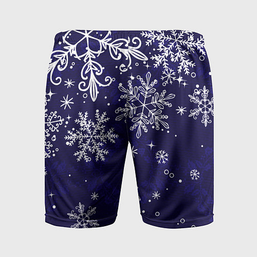 Мужские спортивные шорты Новогодние снежинки / 3D-принт – фото 2