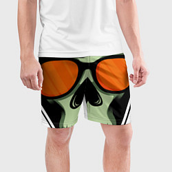 Шорты спортивные мужские Череп в кепке и очках, цвет: 3D-принт — фото 2