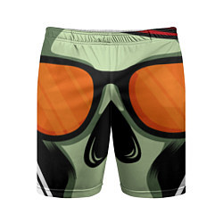 Шорты спортивные мужские Череп в кепке и очках, цвет: 3D-принт