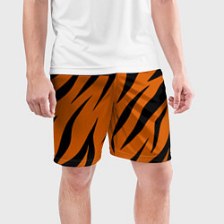 Шорты спортивные мужские Текстура тигра, цвет: 3D-принт — фото 2