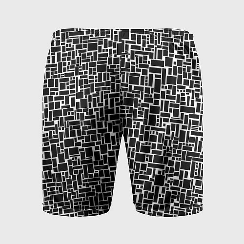 Мужские спортивные шорты Геометрия ЧБ Black & white / 3D-принт – фото 2