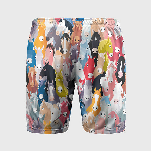 Мужские спортивные шорты Цветные лошади / 3D-принт – фото 2