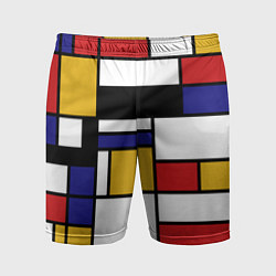 Шорты спортивные мужские Color blocking, цвет: 3D-принт