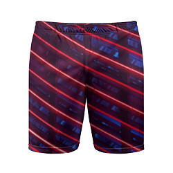 Шорты спортивные мужские Неоновые полосы, цвет: 3D-принт