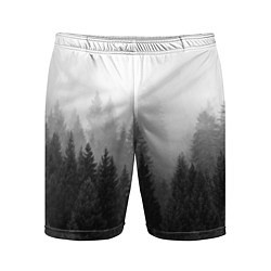 Шорты спортивные мужские Туманный лес, цвет: 3D-принт
