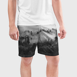 Шорты спортивные мужские Лес, цвет: 3D-принт — фото 2