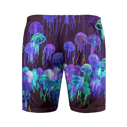 Мужские спортивные шорты Неоновые медузы / 3D-принт – фото 2