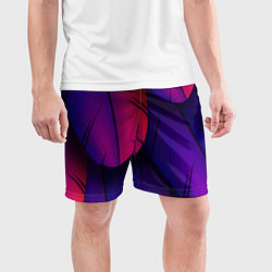 Шорты спортивные мужские Фиолетовые Перья, цвет: 3D-принт — фото 2
