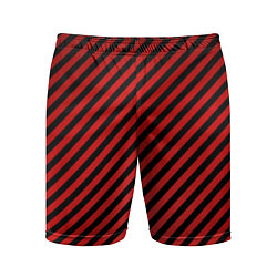 Шорты спортивные мужские Красные полосы, цвет: 3D-принт