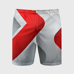 Шорты спортивные мужские 3D SPORT STYLE RED WHITE, цвет: 3D-принт
