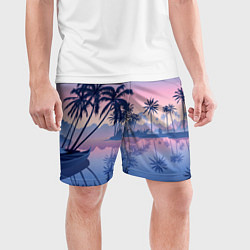 Шорты спортивные мужские Тихая заводь, цвет: 3D-принт — фото 2