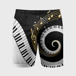 Шорты спортивные мужские МУЗЫКАЛЬНЫЙ УЗОР, цвет: 3D-принт