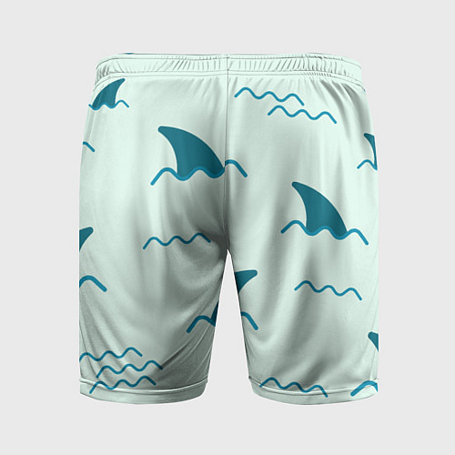 Мужские спортивные шорты Плавники акул / 3D-принт – фото 2