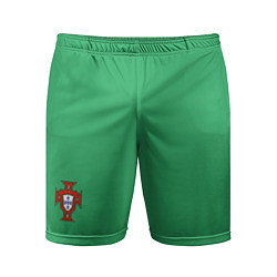 Шорты спортивные мужские Portugal home bottom green, цвет: 3D-принт