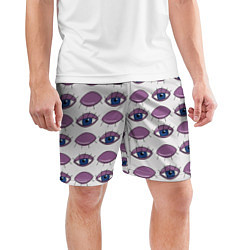 Шорты спортивные мужские Глаза фиолетовые, цвет: 3D-принт — фото 2