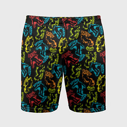 Шорты спортивные мужские Скейтборд, цвет: 3D-принт