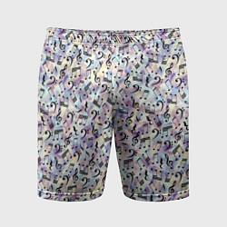 Шорты спортивные мужские Музыкальные Ноты, цвет: 3D-принт