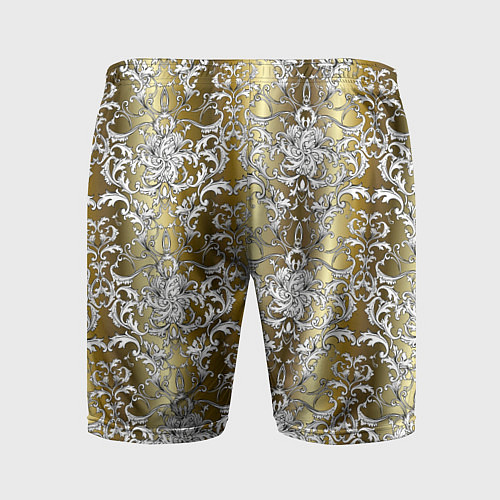 Мужские спортивные шорты Versace gold & white / 3D-принт – фото 2