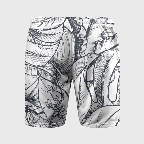 Мужские спортивные шорты Тропические листья / 3D-принт – фото 2