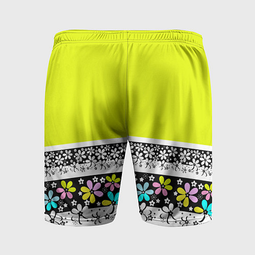 Мужские спортивные шорты Яркий цветочный узор / 3D-принт – фото 2