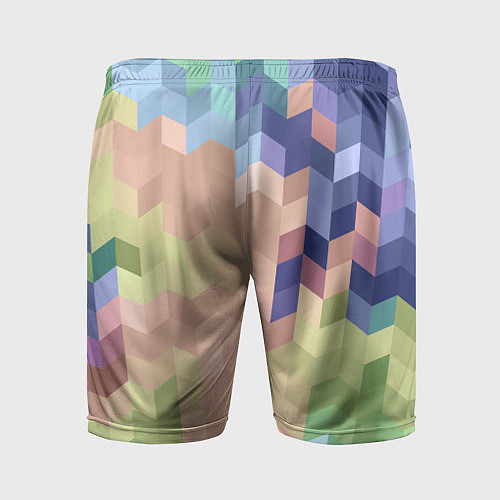 Мужские спортивные шорты Абстрактный бежево-синий узор / 3D-принт – фото 2