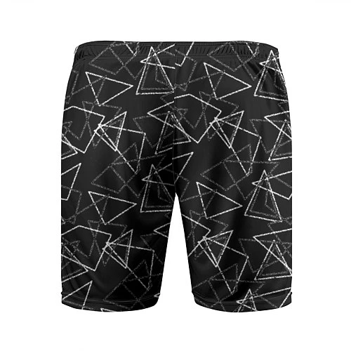 Мужские спортивные шорты Черно-белый геометрический / 3D-принт – фото 2