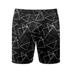 Шорты спортивные мужские Черно-белый геометрический, цвет: 3D-принт