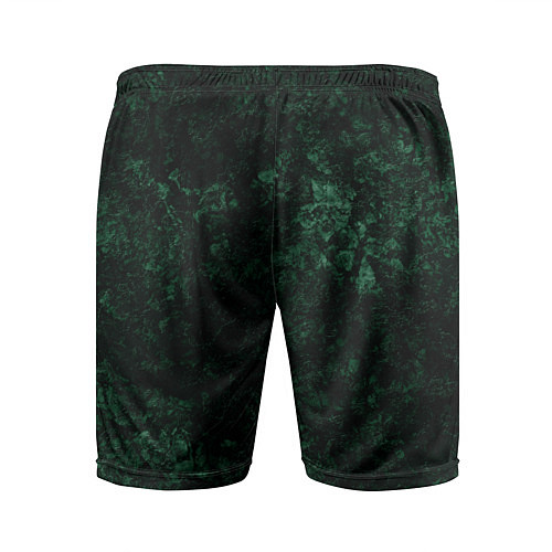 Мужские спортивные шорты Темно-зеленый мраморный узор / 3D-принт – фото 2
