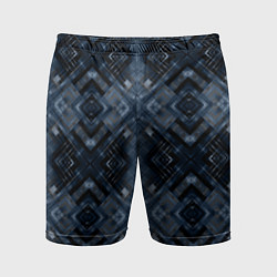 Шорты спортивные мужские Темный синий абстрактный узор, цвет: 3D-принт