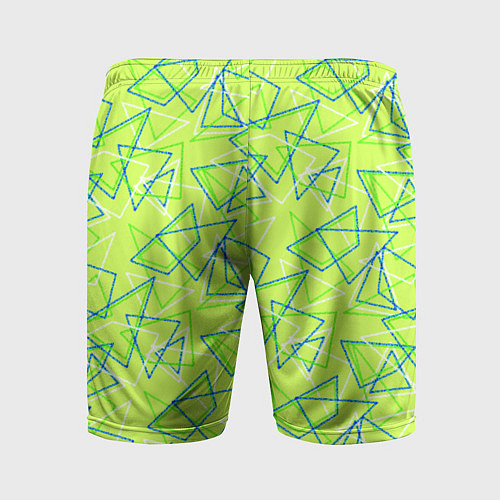 Мужские спортивные шорты Абстрактный неоновый зеленый / 3D-принт – фото 2