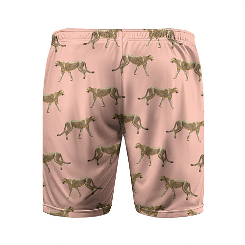 Мужские спортивные шорты Гепарды на розовом / 3D-принт – фото 2